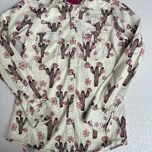 Cowgirl Hardware Cactus Print Button Up